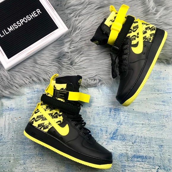 Nike Other - NEW Nike Air Force 1 High SF AF1 Black/Yellow